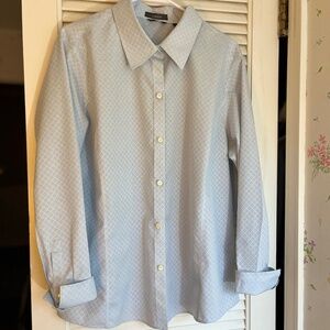 Liz Claiborne Light Blue No-Iron Cotton Blouse 16W